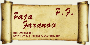 Paja Faranov vizit kartica